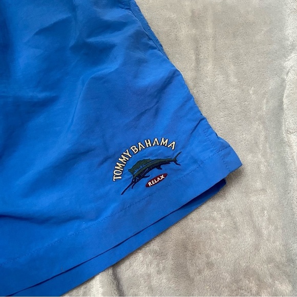 Tommy Bahama Blue Mesh Lined Embroidered Swim Shorts 21757 - Picture 6 of 10